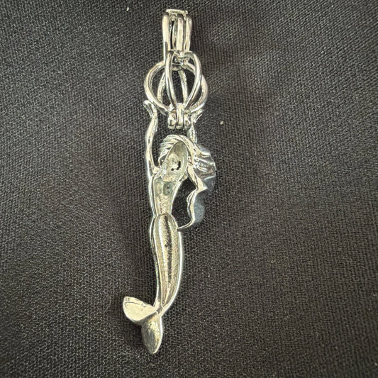 Mermaid Necklace Charm – Fantasy Ocean Cage Pendant
