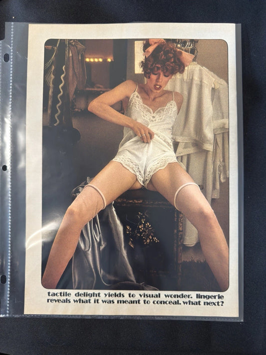 Vintage Playboy Magazine Single Page Glamour Lingerie Photo Art Clipping