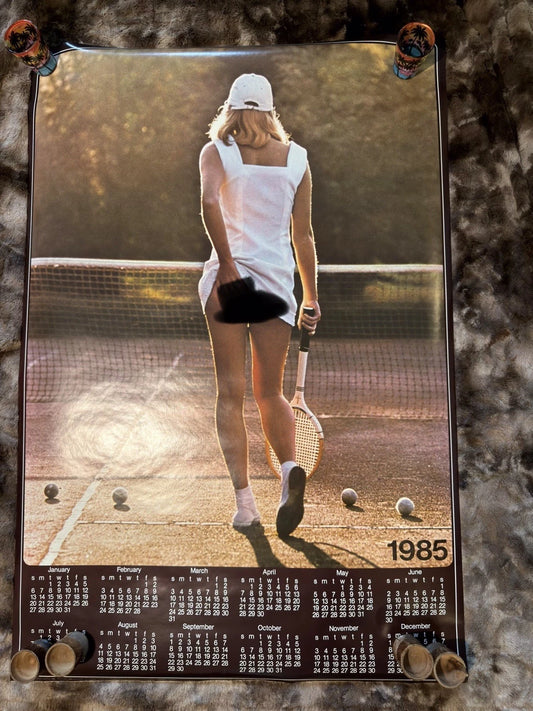 Vintage Iconic Tennis Girl Calendar - 1985