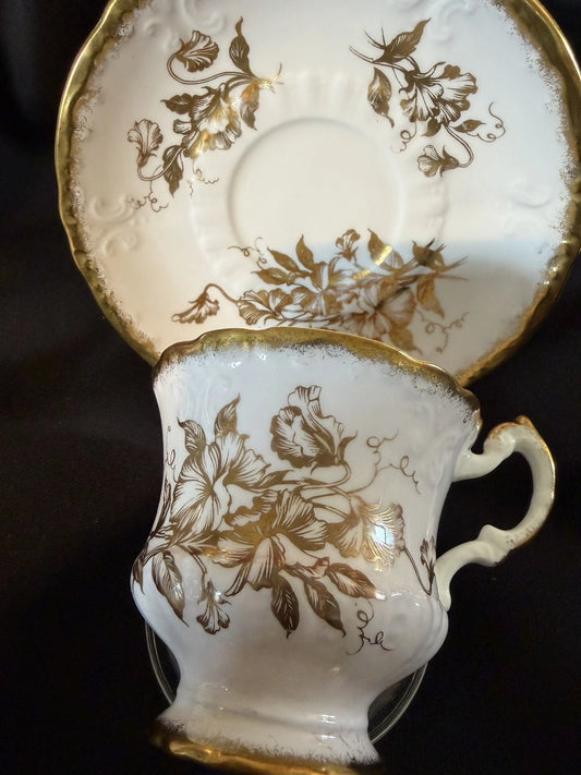 Paragon Fine Bone China Teacup & Saucer Lavender Gold Floral England