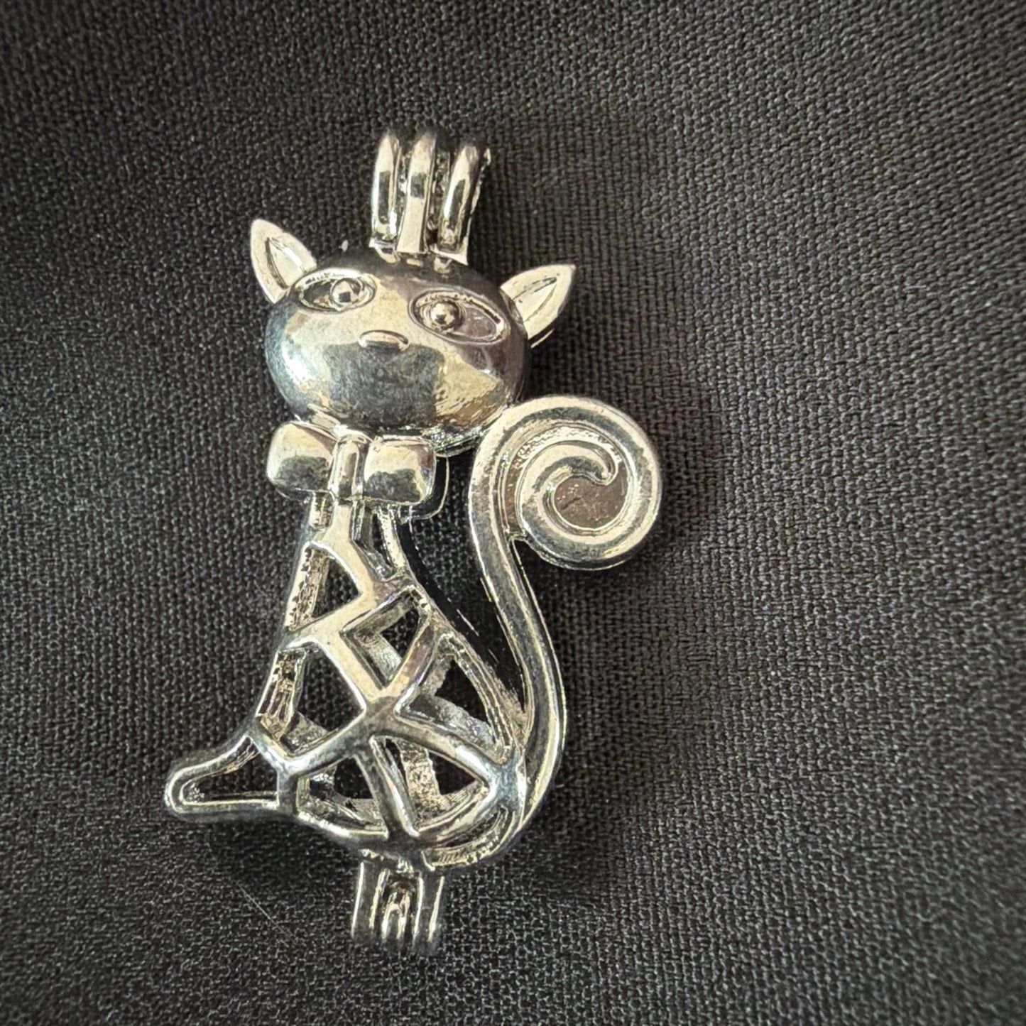 Cat Necklace Charm – Kitty Cage Pendant