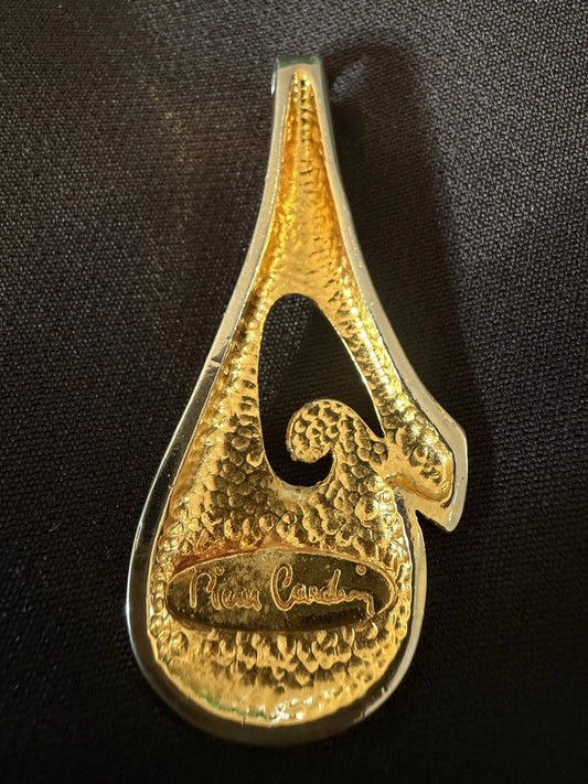 Vintage Pierre Cardin Pendant Gold Tone Modernist Abstract