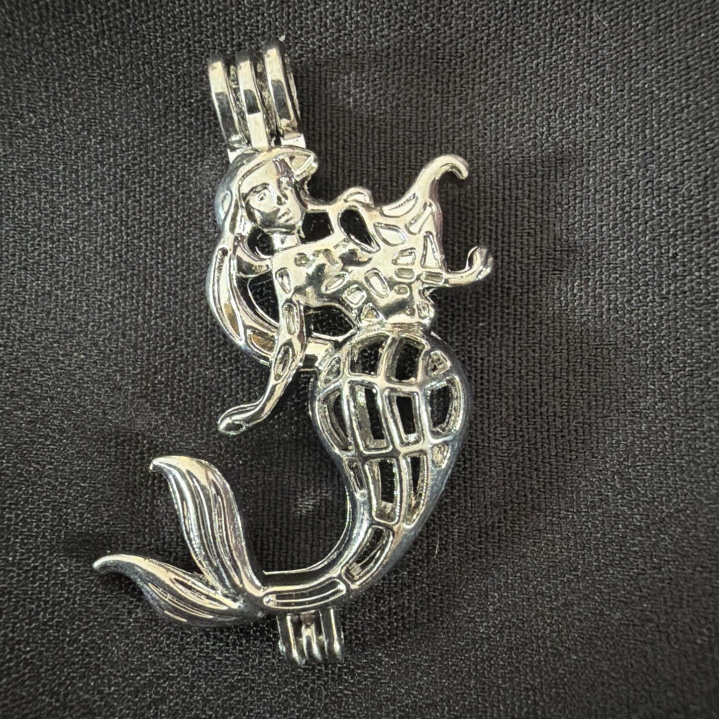 Mermaid Necklace Charm – Fantasy Ocean Cage Pendant