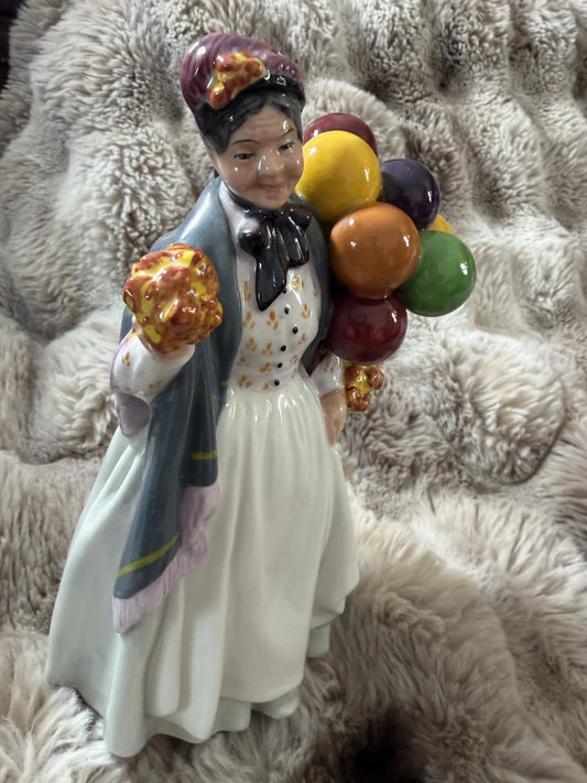 Royal Doulton Biddy Penny Farthing Old Lady Holding Balloons Authentic Original