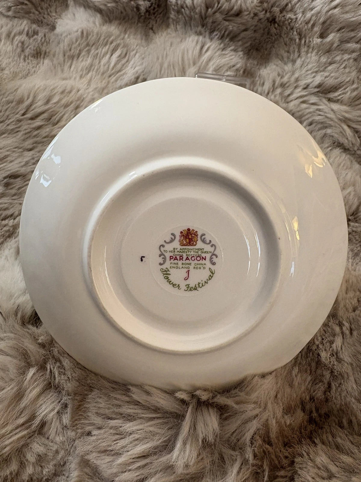 Paragon Flower Festival Teacup & Saucer Fine Bone China England Gold Trim Pings