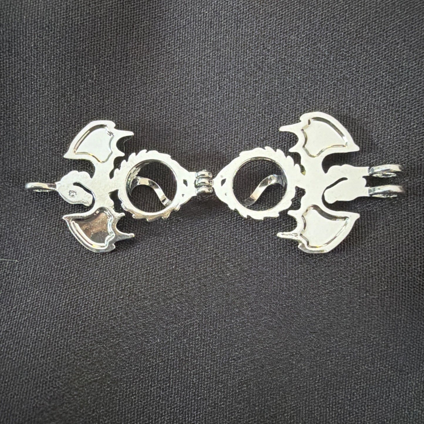 Dragon Necklace Charm – Gold Enamel Wings – Fantasy Pendant