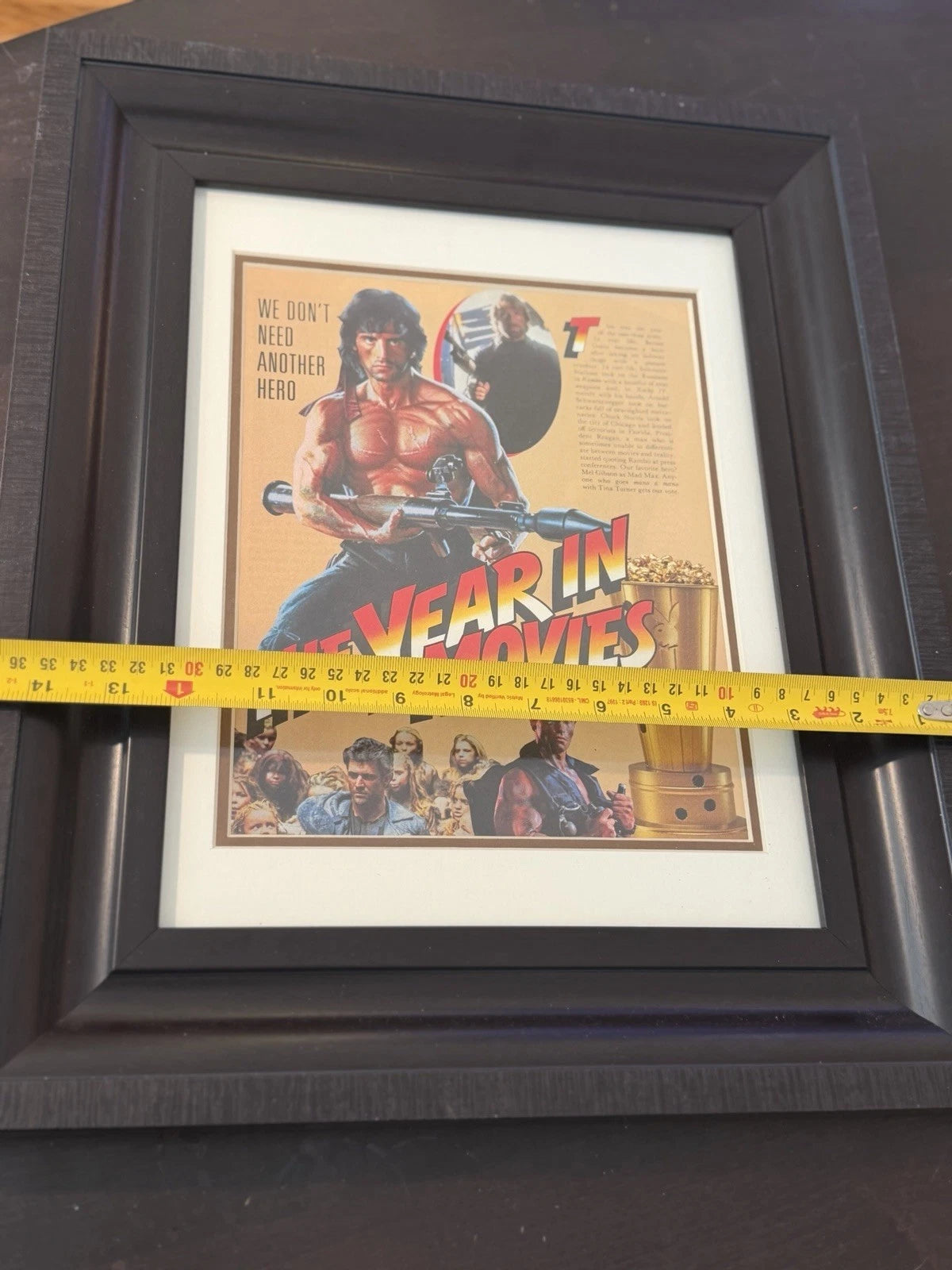 Playboy 1986 “The Year Movies" Frame - Arnold, Mel Gib, Chuck Norris, Sylvester