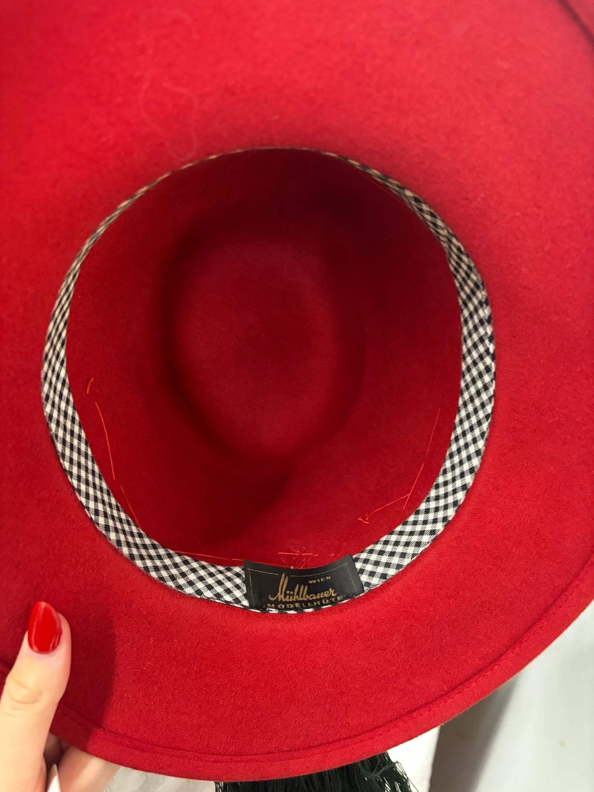 Vintage Müllbauer Wien Red Felt Trachten Hat