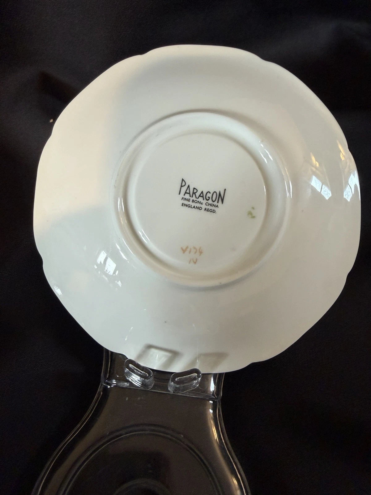 Paragon Fine Bone China Teacup & Saucer Floral Pink Grey Roses