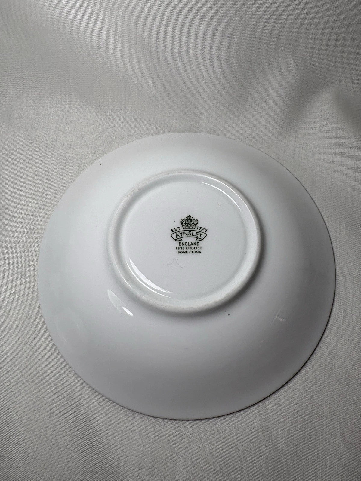 Aynsley England Bone China Cup & Saucer Blue Gold Leaf Cracked Cup- Fine Crack