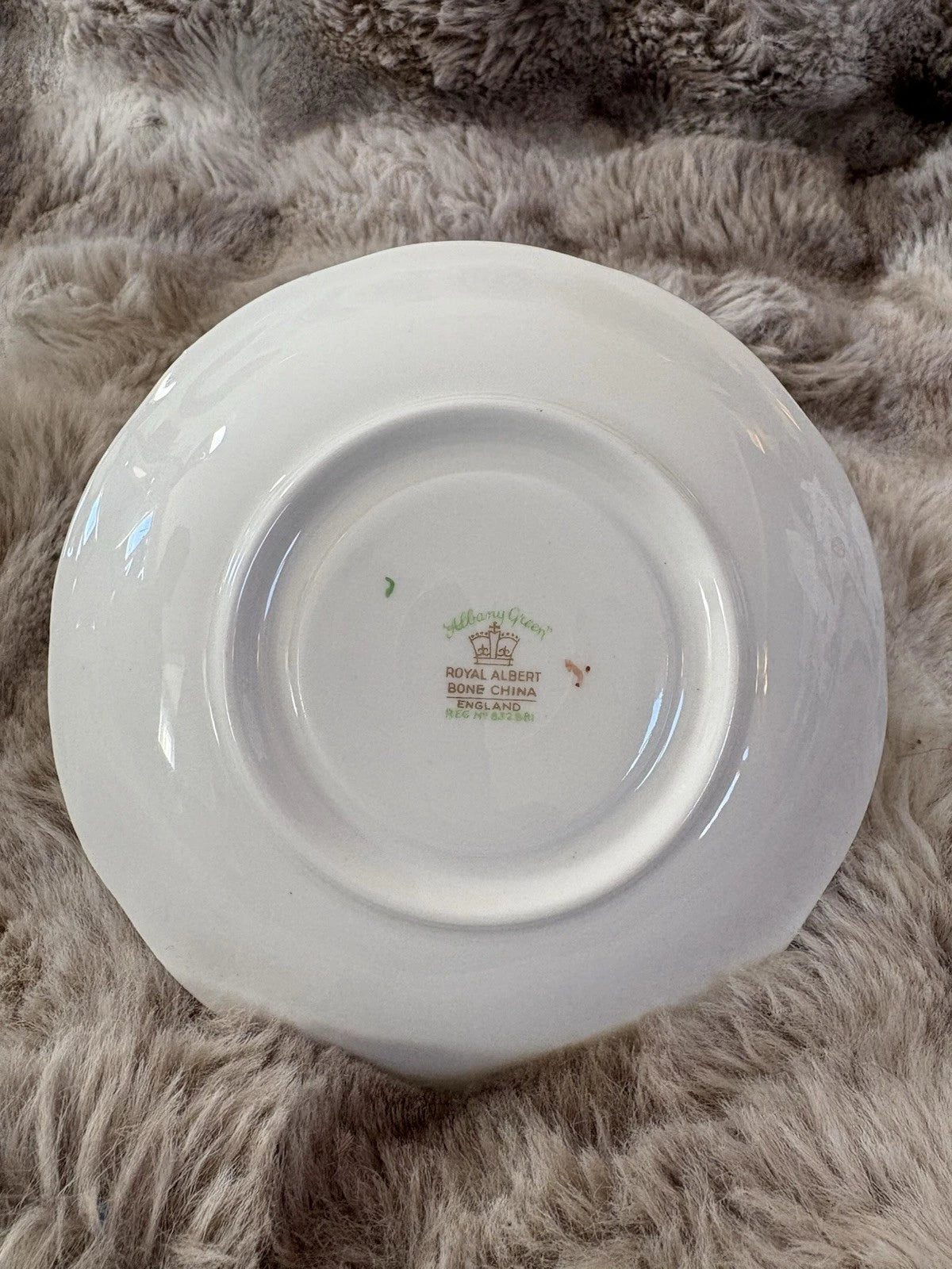 Royal Albert Bone China Teacup & Saucer Albany Green Gold Trim England- Pings