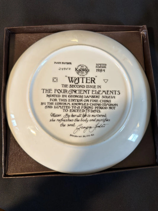 Knowles “Water” Plate Georgia Lambert 1984 Four Ancient Elements