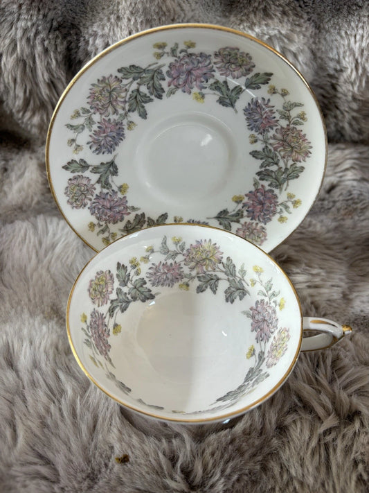 Paragon Chrysanthemums - Fine Bone China - Teacup & Saucer - England - Pings