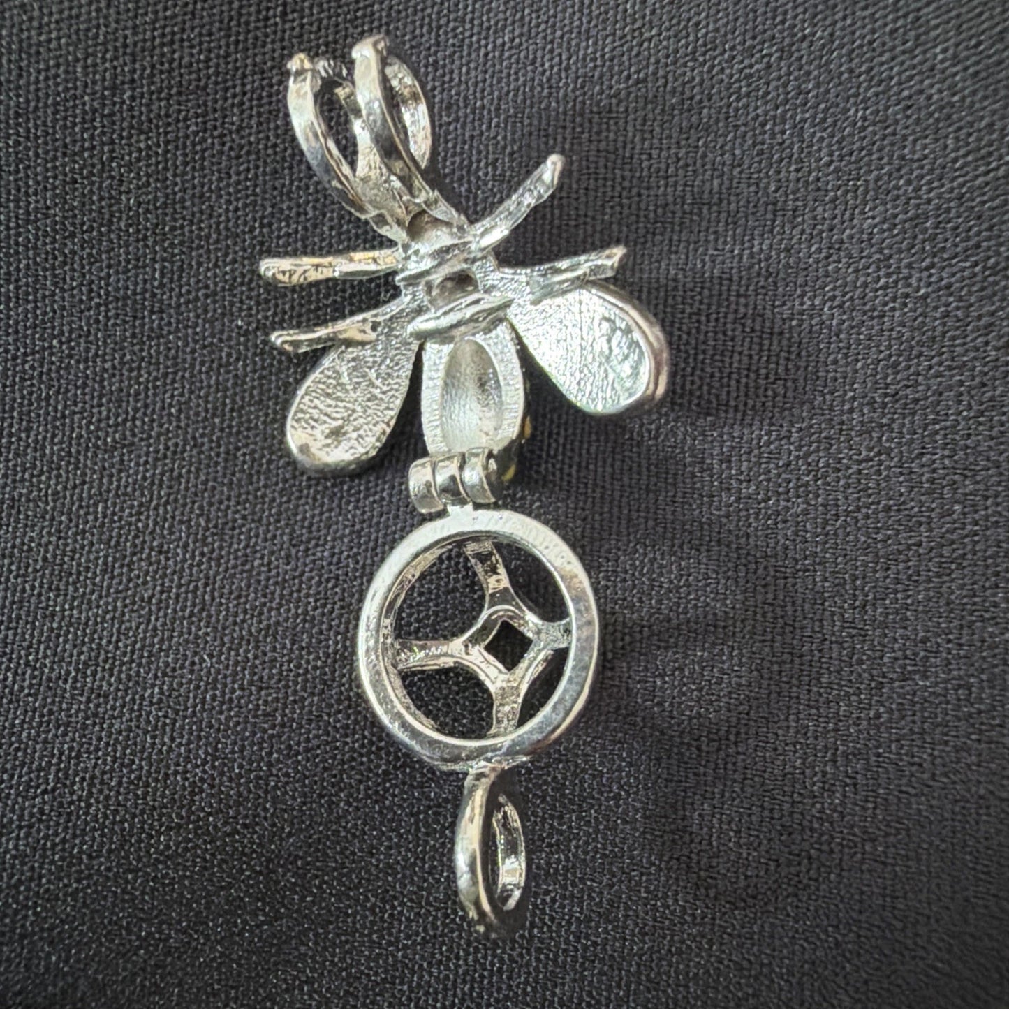 Bee Necklace Charm – Yellow Enamel & Crystal Accents