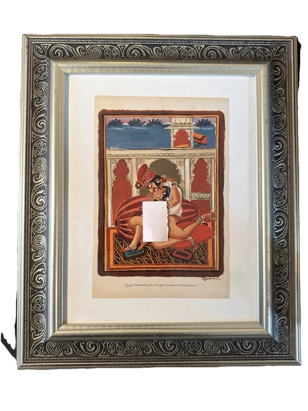 Vintage 1970s Playboy Framed Erotic Cartoon Wall Art Retro Humor
