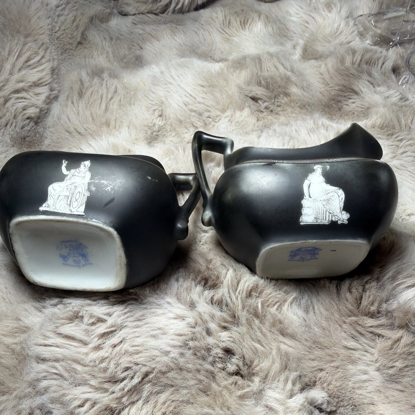 Vintage Royal Bayreuth Bavaria Sugar & Creamer Set – Matte Black