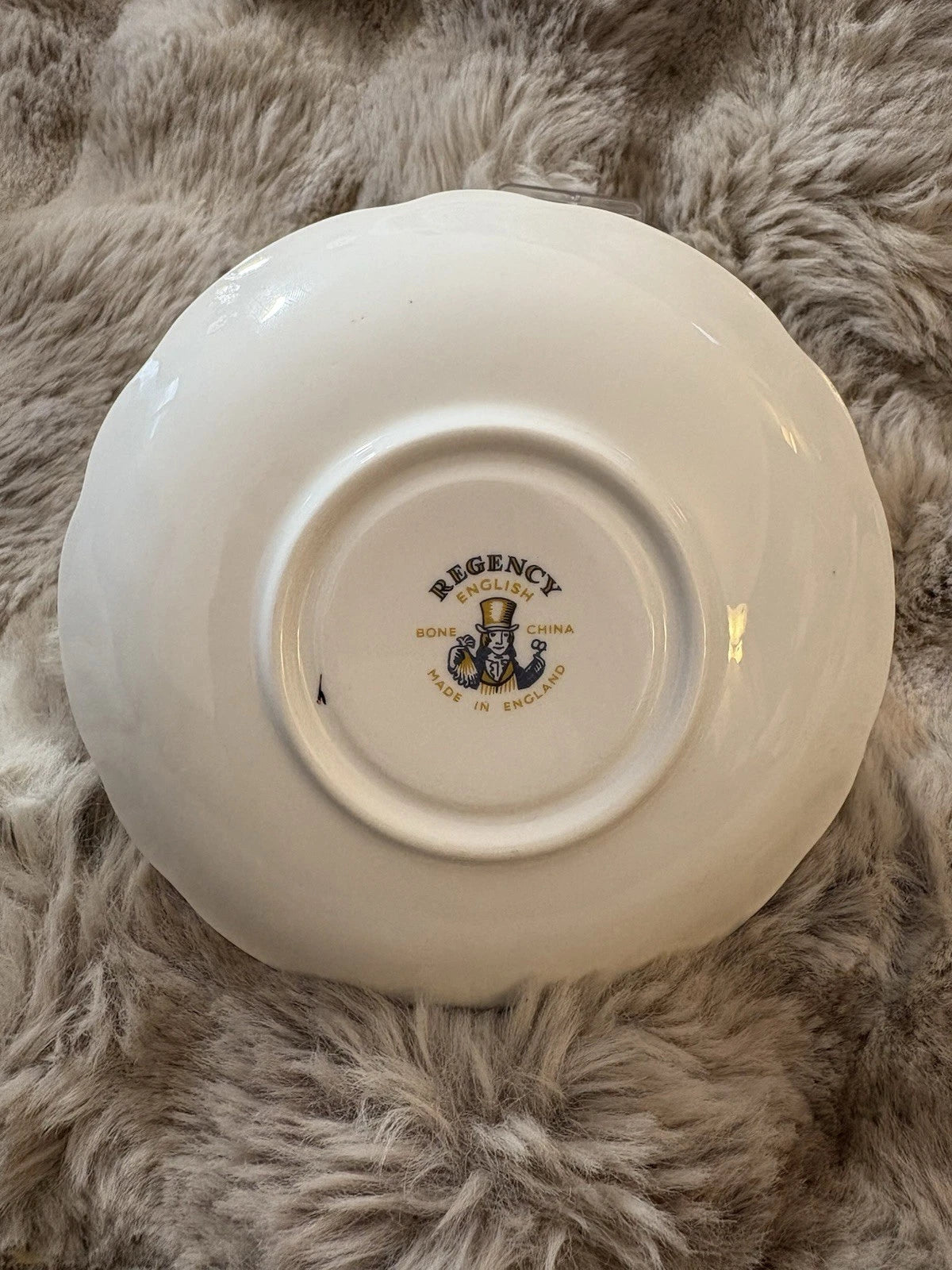 Regency English Bone China Teacup & Saucer Floral Gold Trim Vintage- Pings