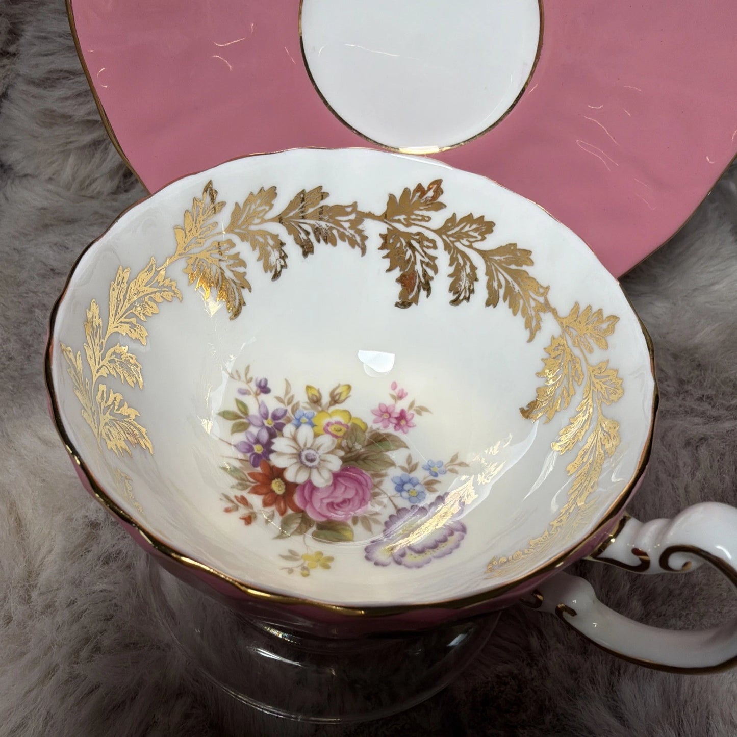 Aynsley Teacup And Saucer Set With Sticker