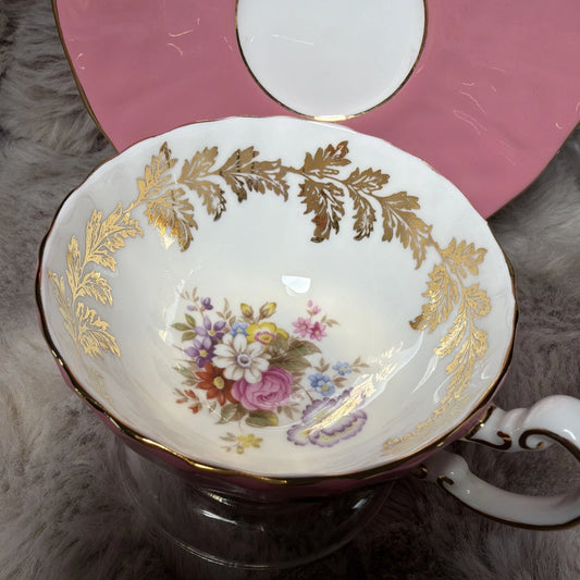 Aynsley Teacup And Saucer Set With Sticker