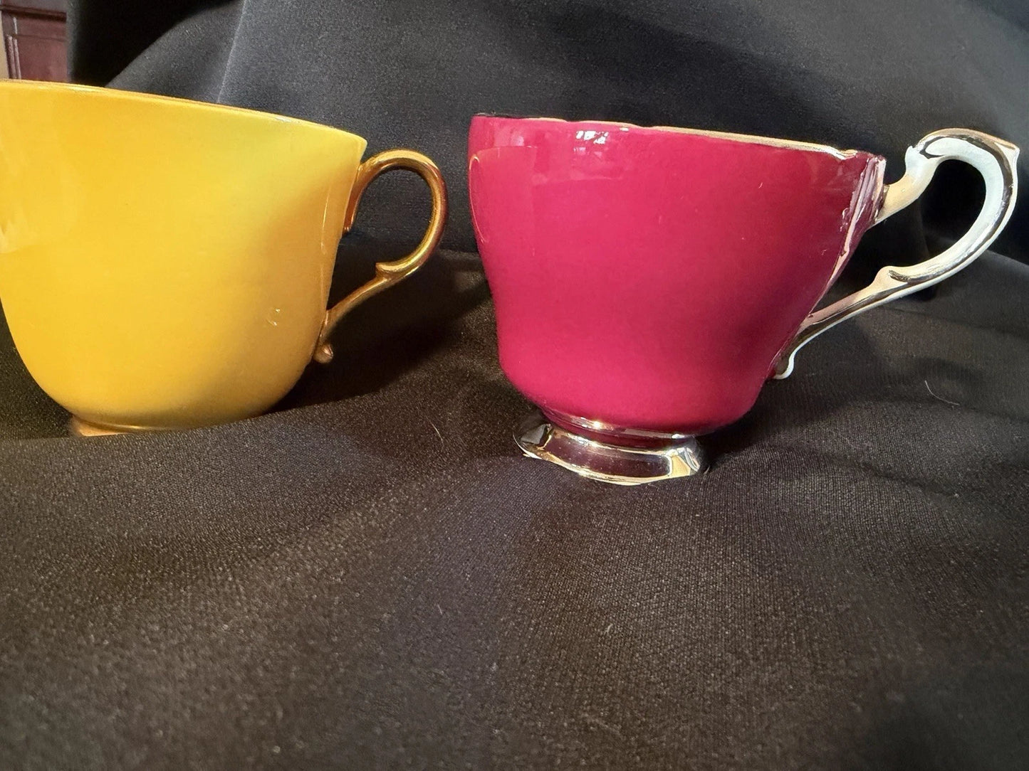 Vintage Paragon Fine Bone China Teacups Lot of 2 Yellow Pink Cups Only