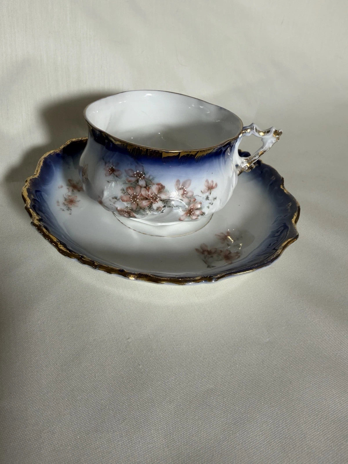 Antique French Limoges Porcelain Cup & Saucer c.1900 - Pings