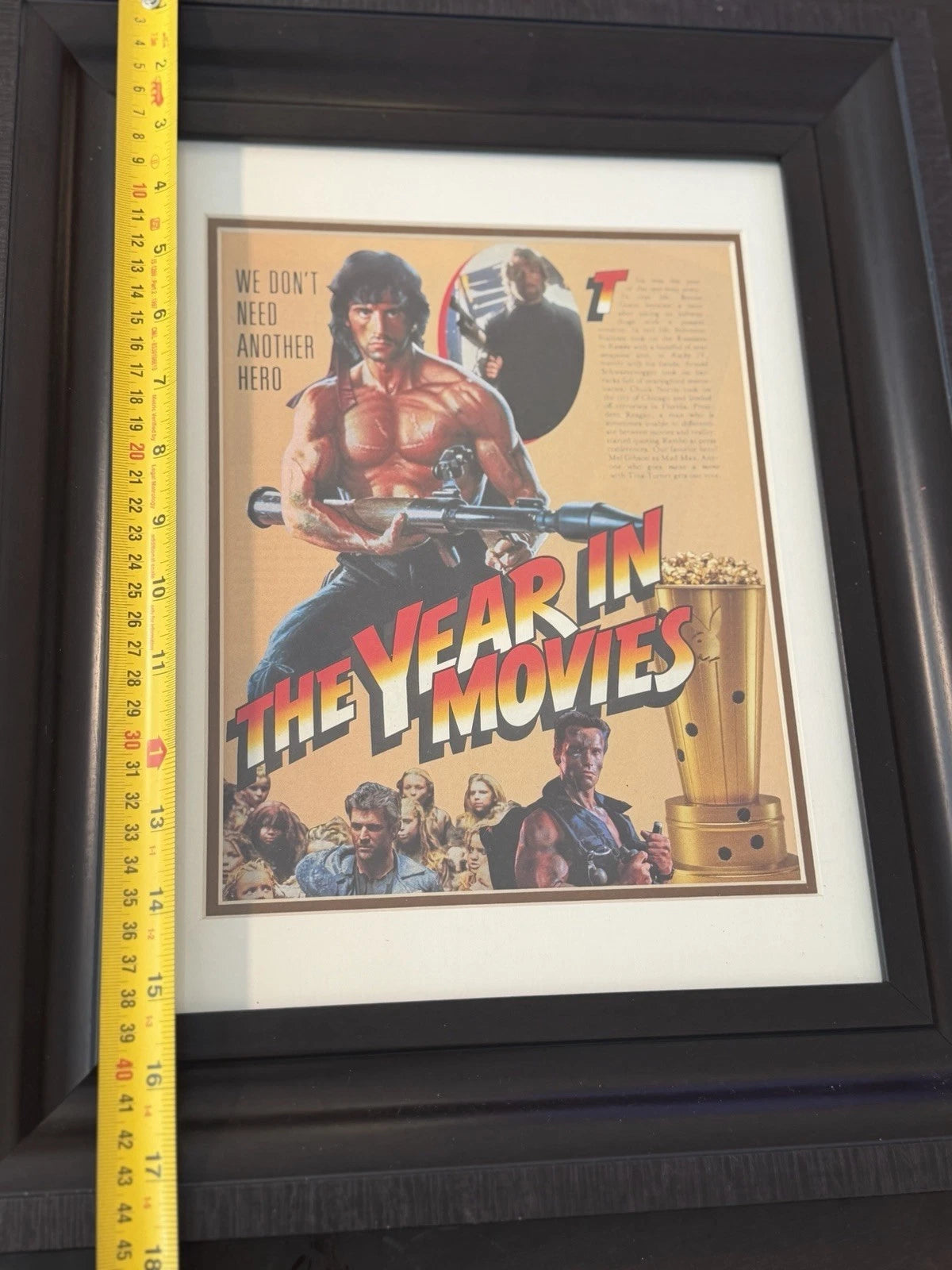 Playboy 1986 “The Year Movies" Frame - Arnold, Mel Gib, Chuck Norris, Sylvester
