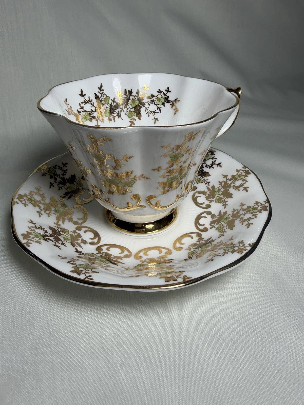Queen Anne teacup and saucer - Some Crazing - Pings