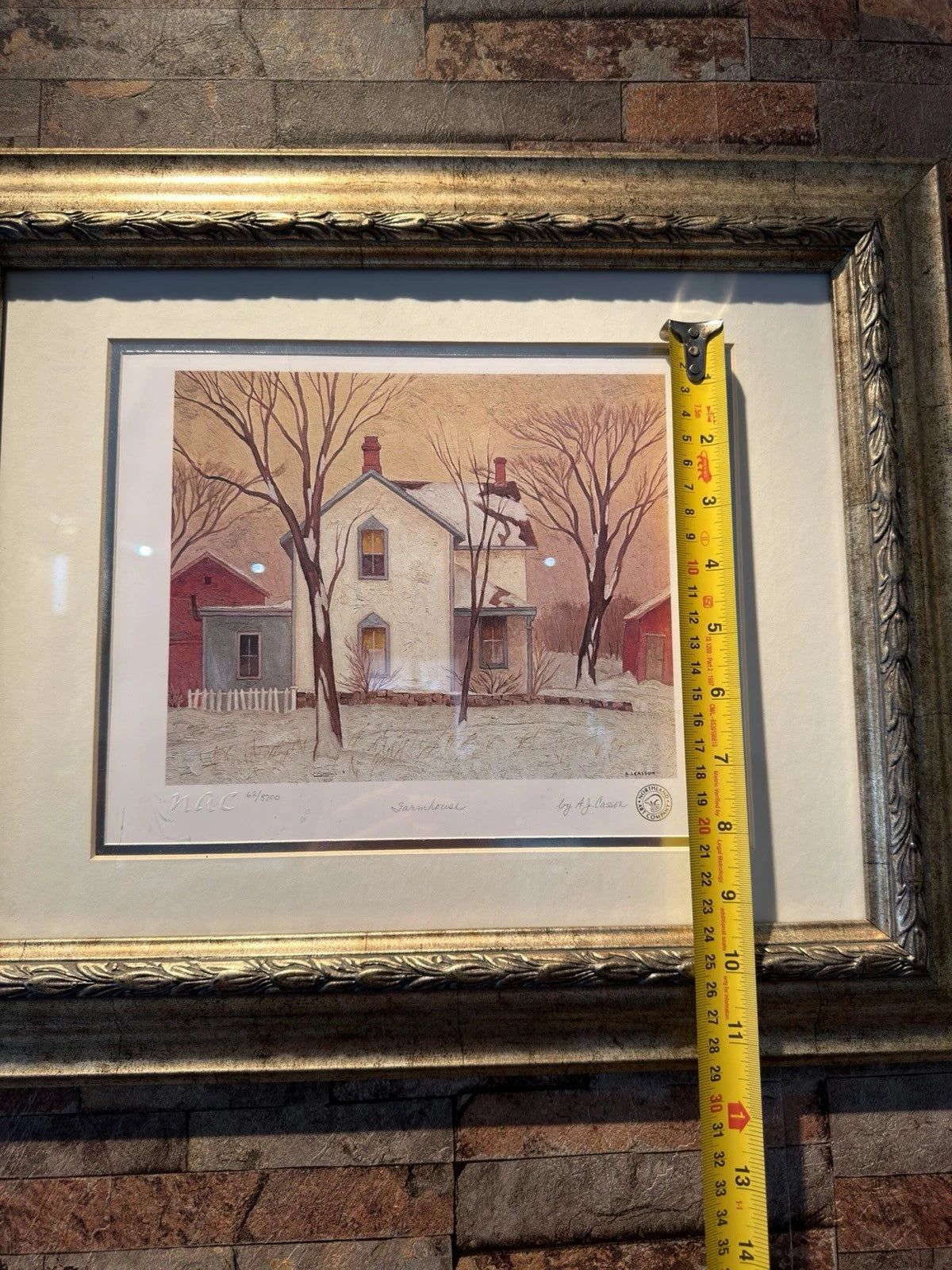 A.J. Casson “Farmhouse” Framed Limited Edition Print 62/8700 Northland Art