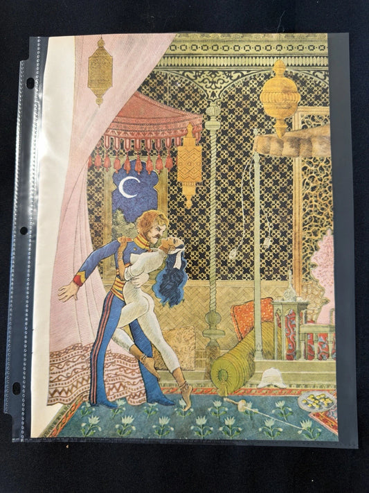 Vintage 1970s Playboy Original Art Page Arabian Nights Romantic
