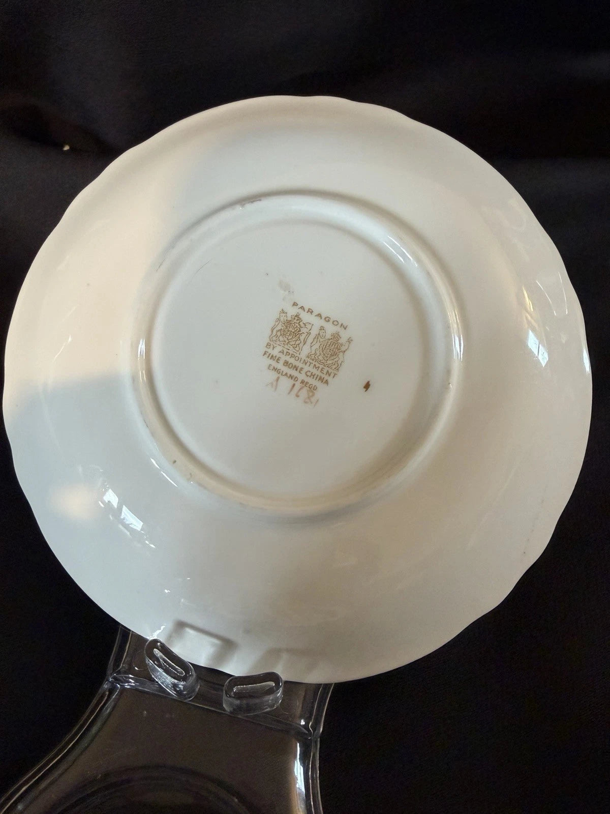 Vintage Paragon Fine Bone China Teacup Saucer Set Blue Floral Gold