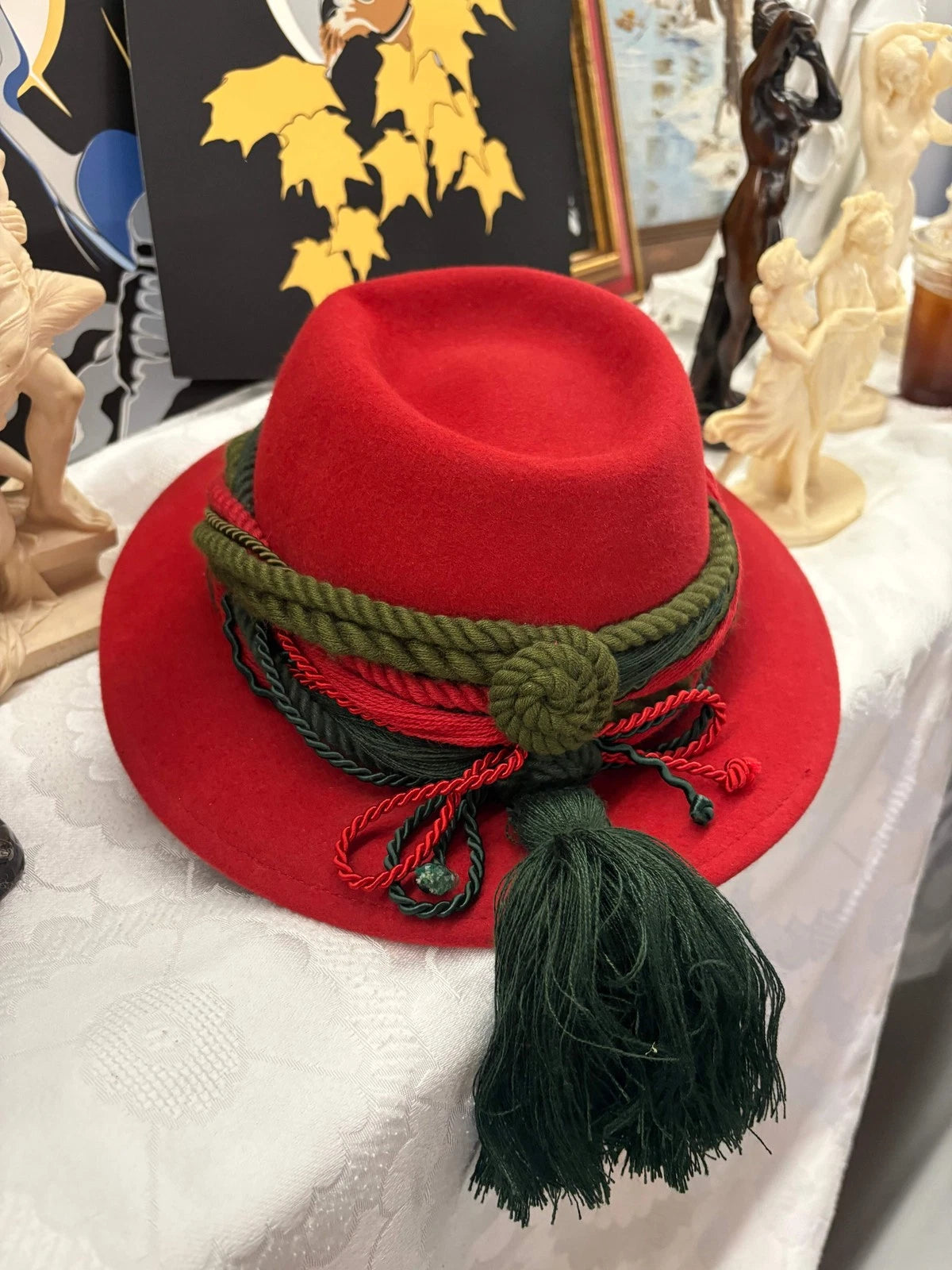 Vintage Müllbauer Wien Red Felt Trachten Hat