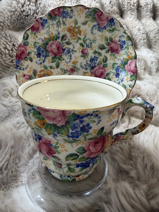Vintage James Kent Ltd Longton Rosalynde English Rose Chintz - Pings