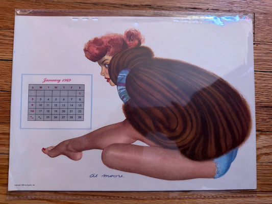 Al Moore Pin up - Period Original calendar Piece