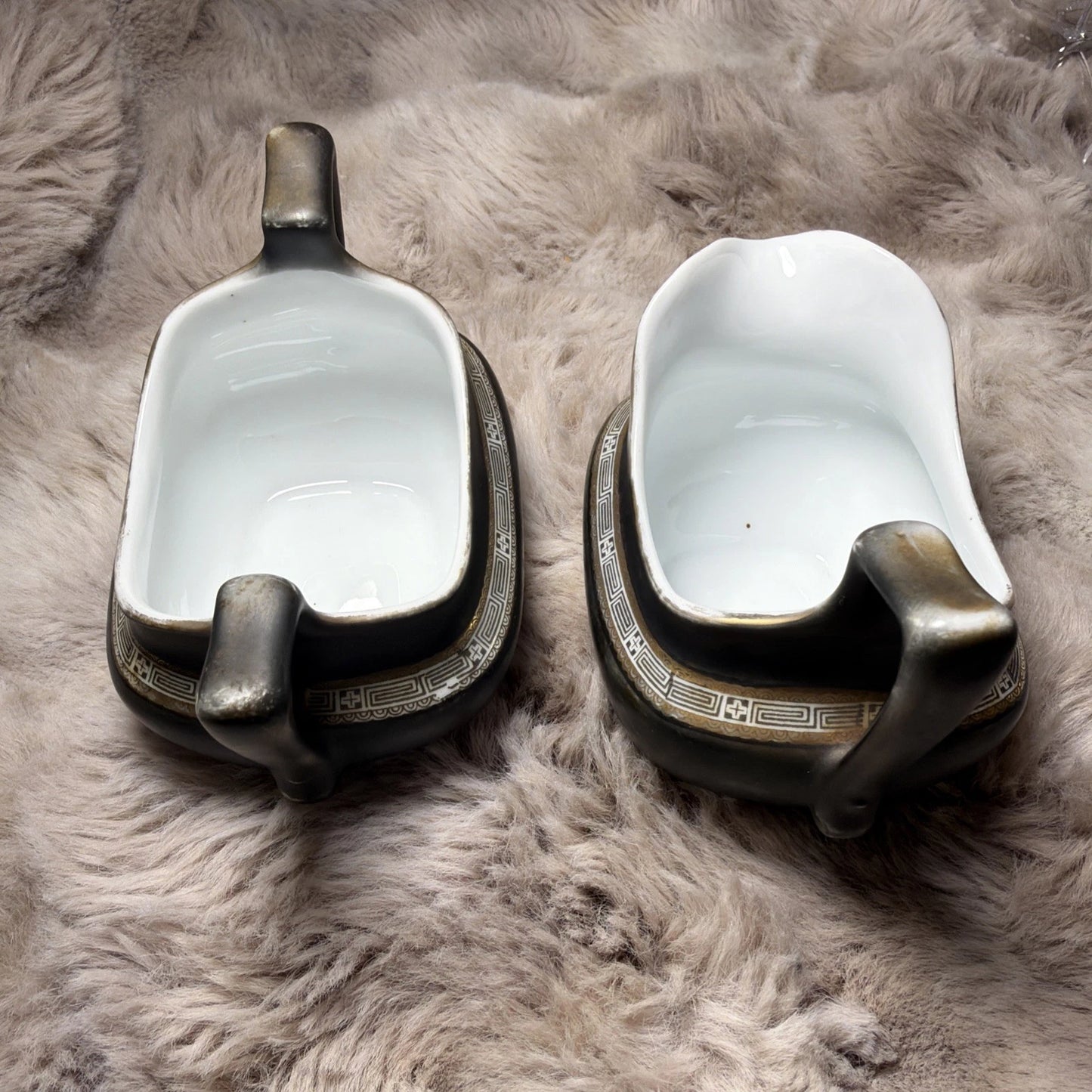 Vintage Royal Bayreuth Bavaria Sugar & Creamer Set – Matte Black
