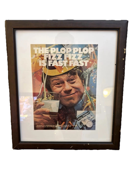 Playboy May 1977 Framed Alka-Seltzer Ad – “Plop Plop Fizz Fizz”
