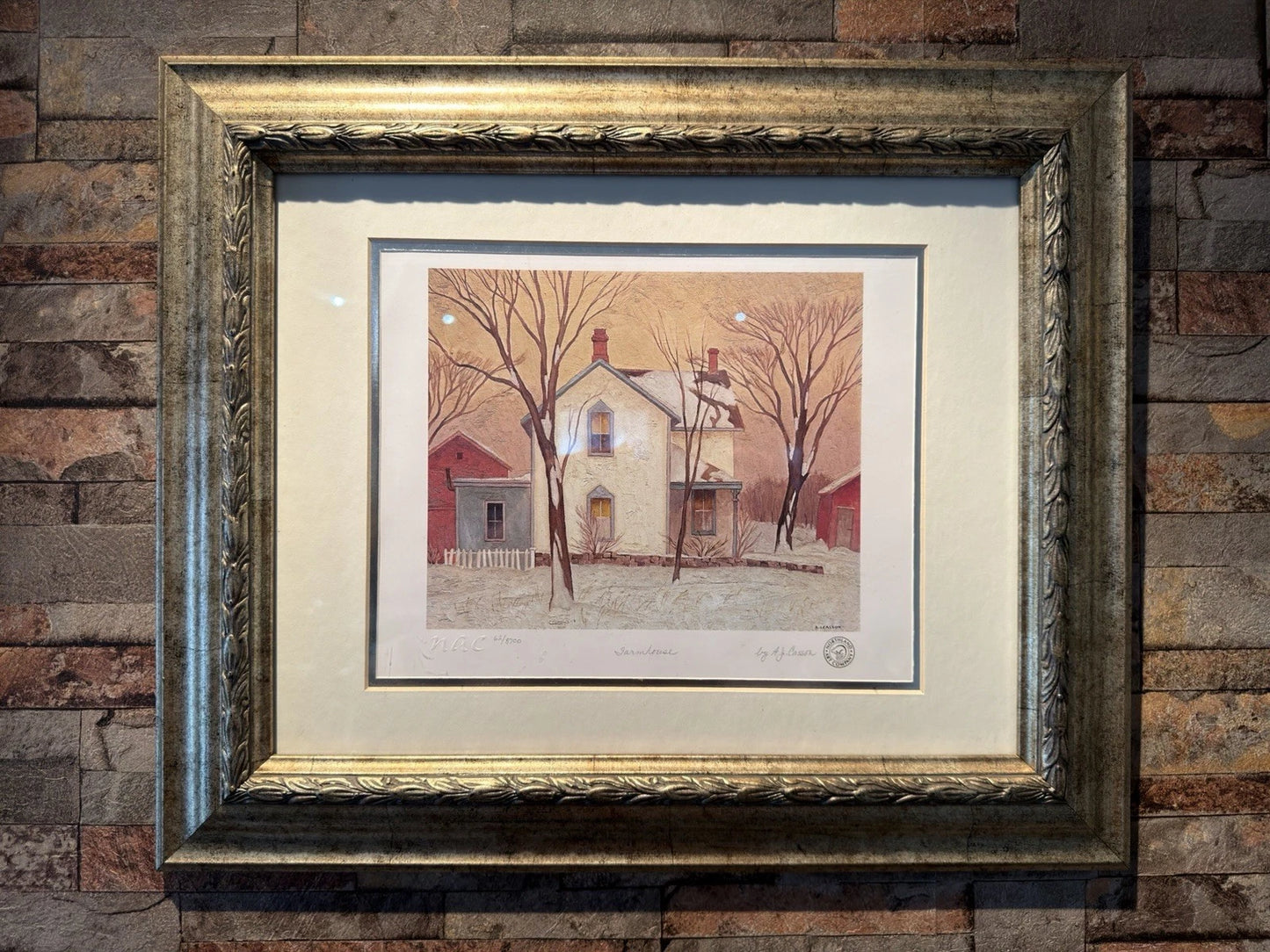 A.J. Casson “Farmhouse” Framed Limited Edition Print 62/8700 Northland Art