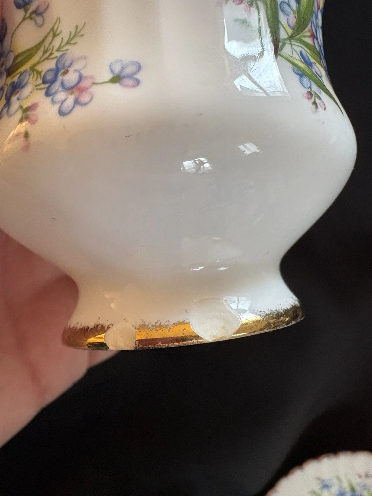 Vintage Paragon Bone China Teacup Saucer Blue Forget Me Not Floral England