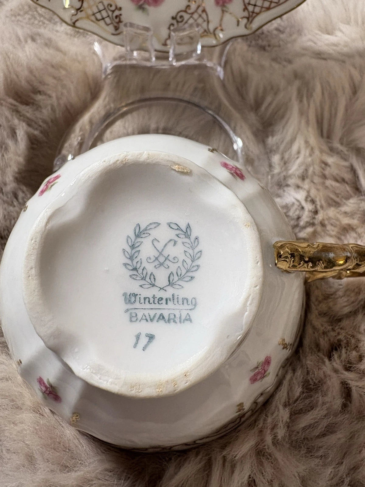 Winterling Bavaria Bone China Teacup And Saucer - Pings - Gold