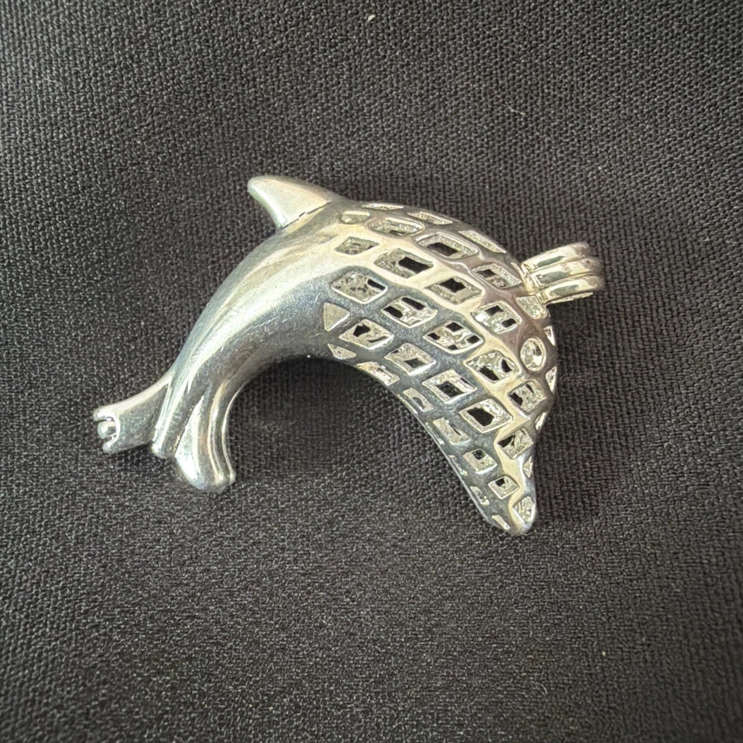 Dolphin Necklace Charm – Cage Pendant