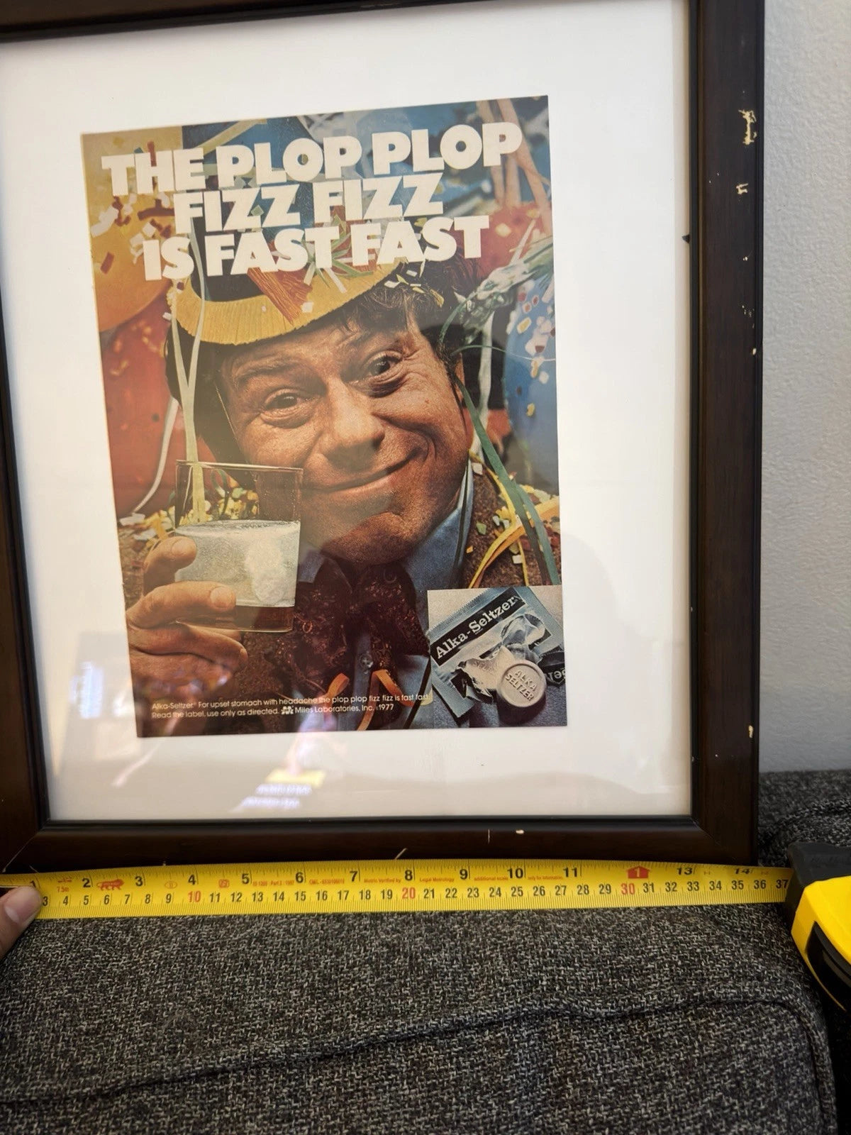 Playboy May 1977 Framed Alka-Seltzer Ad – “Plop Plop Fizz Fizz”