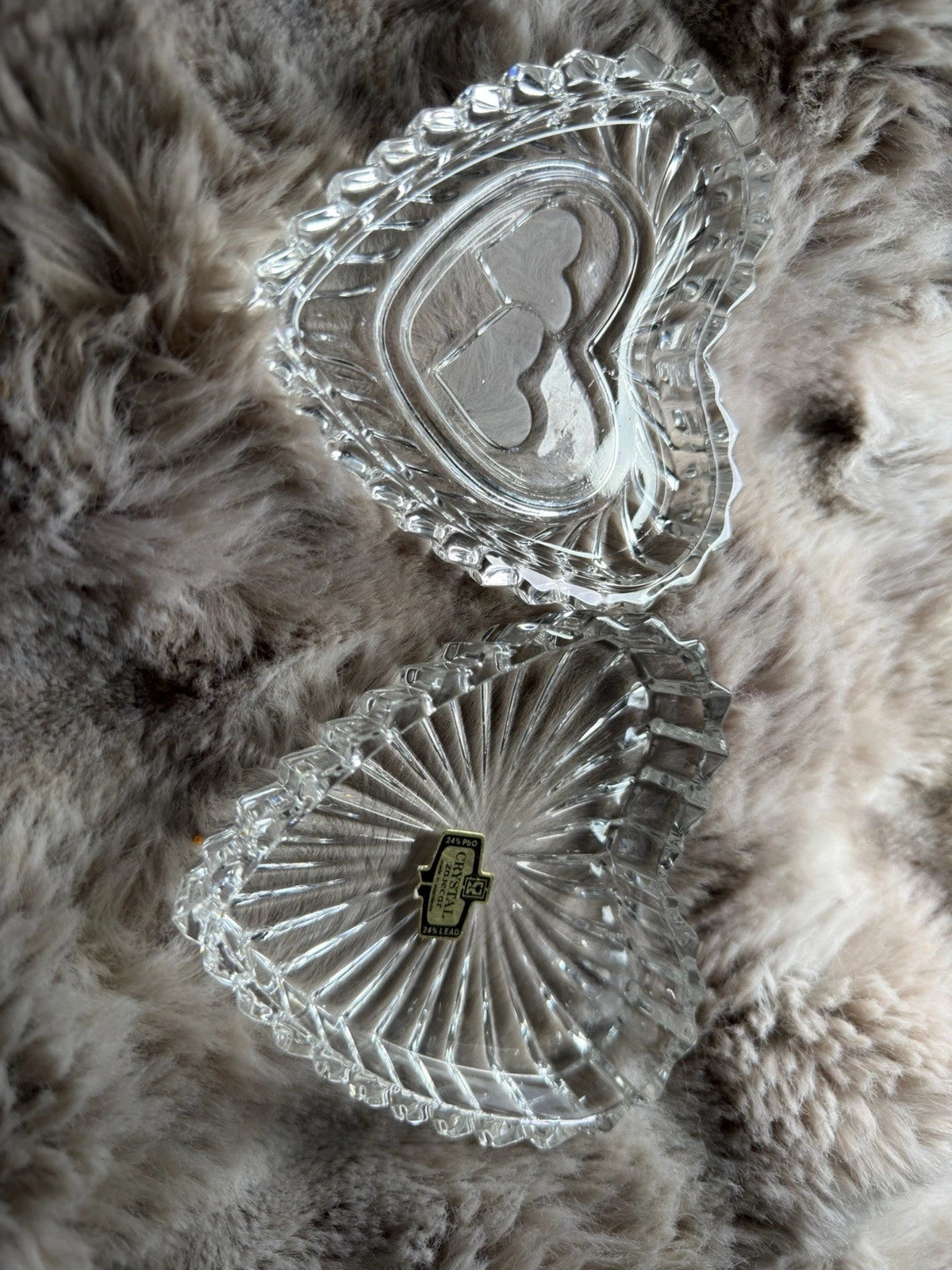 Crystal Heart Trinket Dish with Lid 💎