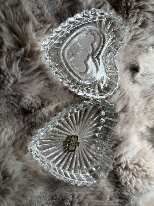 Crystal Heart Trinket Dish with Lid 💎