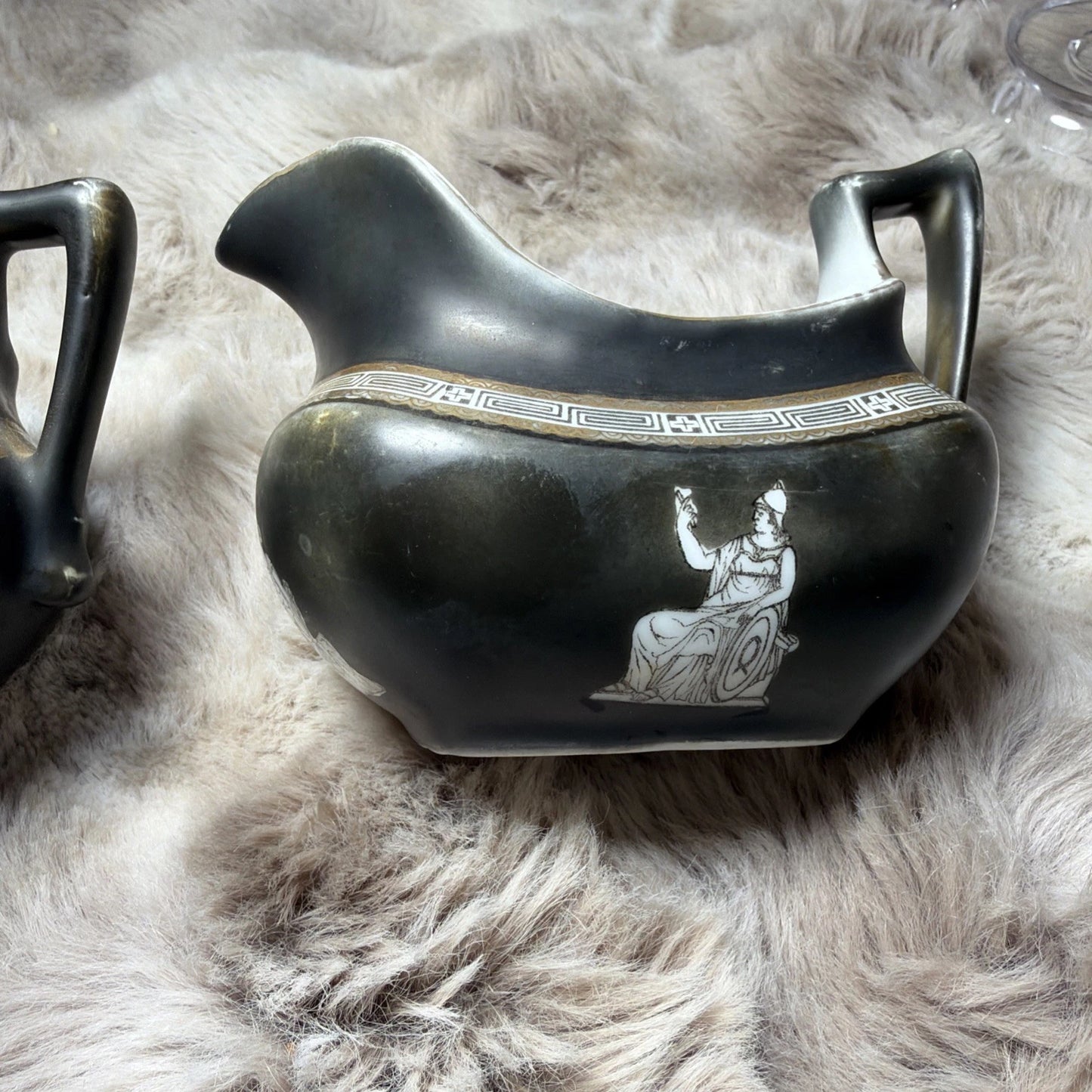 Vintage Royal Bayreuth Bavaria Sugar & Creamer Set – Matte Black