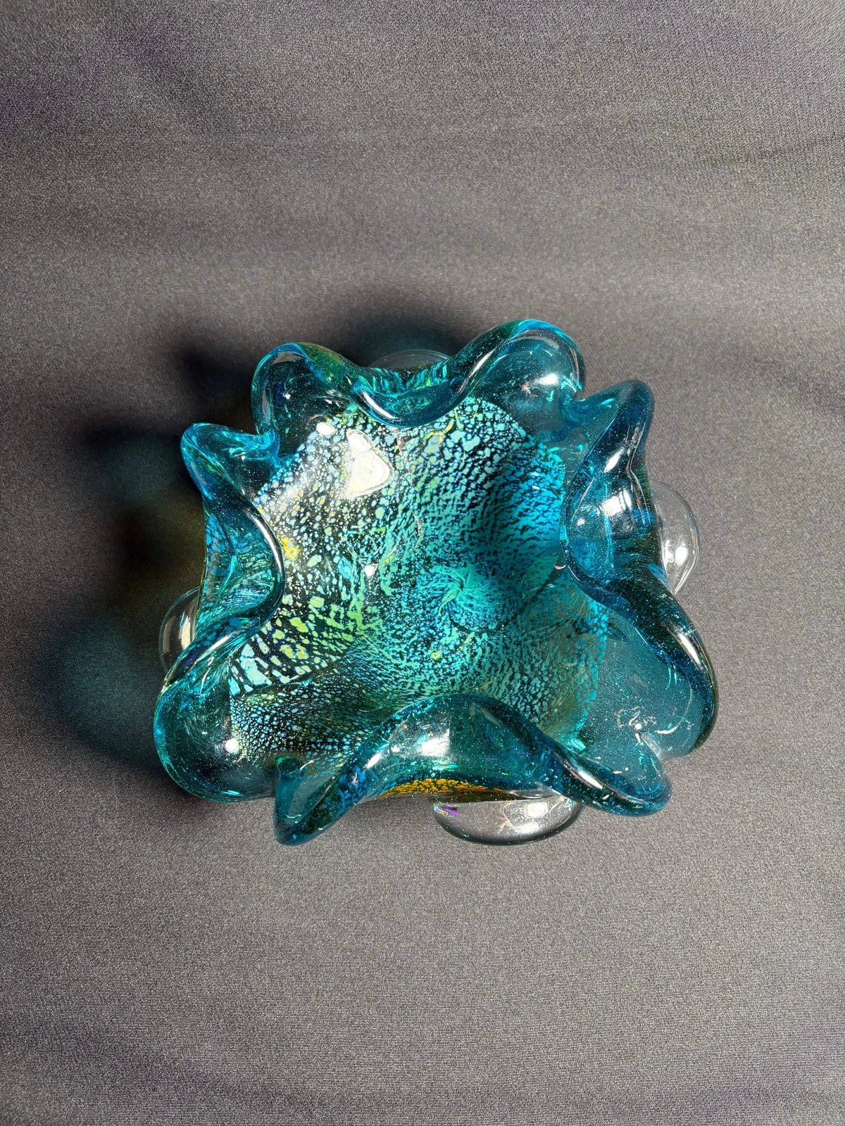 Murano Glass Bowl with Real Gold Leaf – Handmade Venetian Art Glass