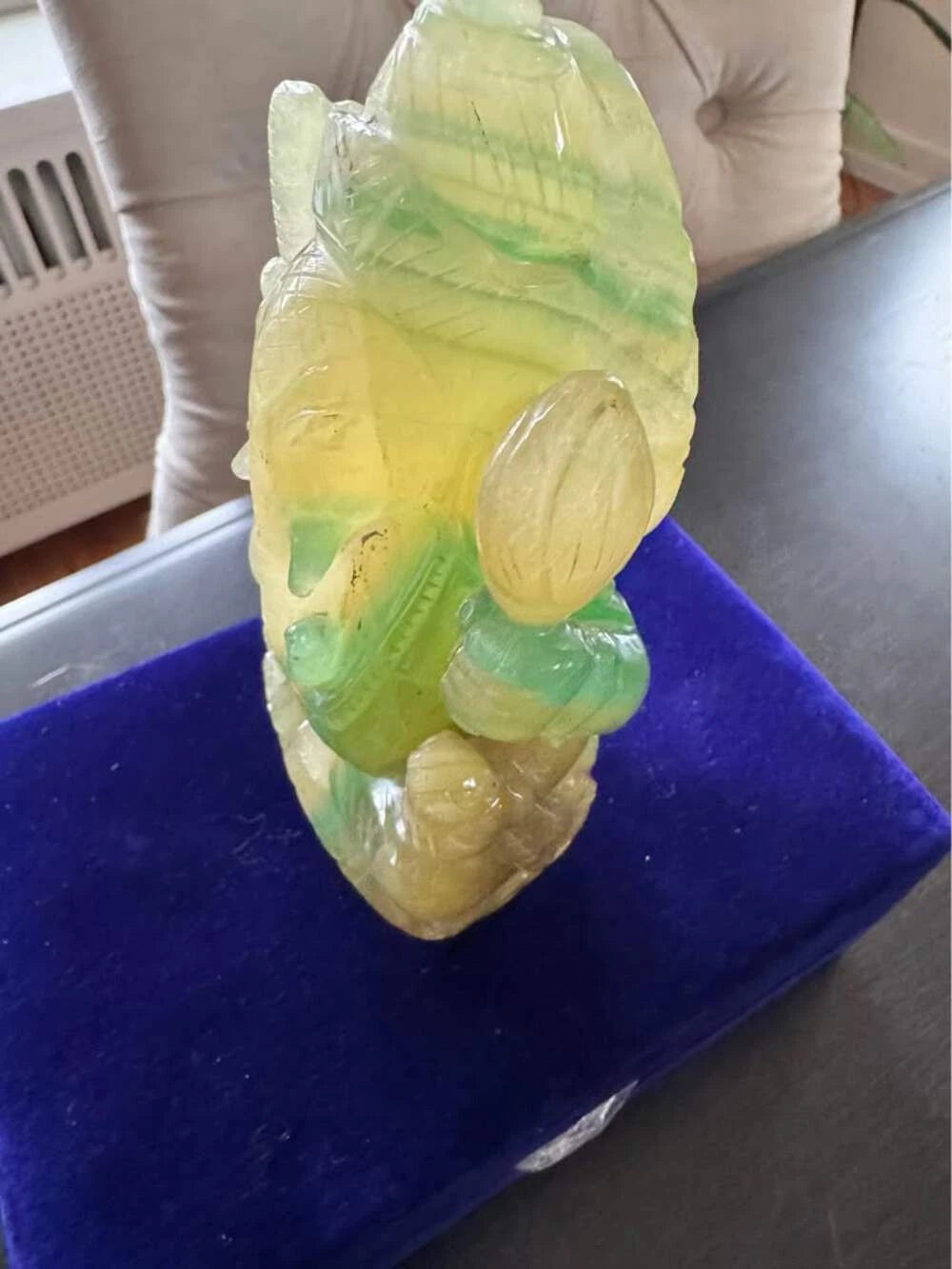Natural Fluorite Ganesha Idol – Hand-Carved