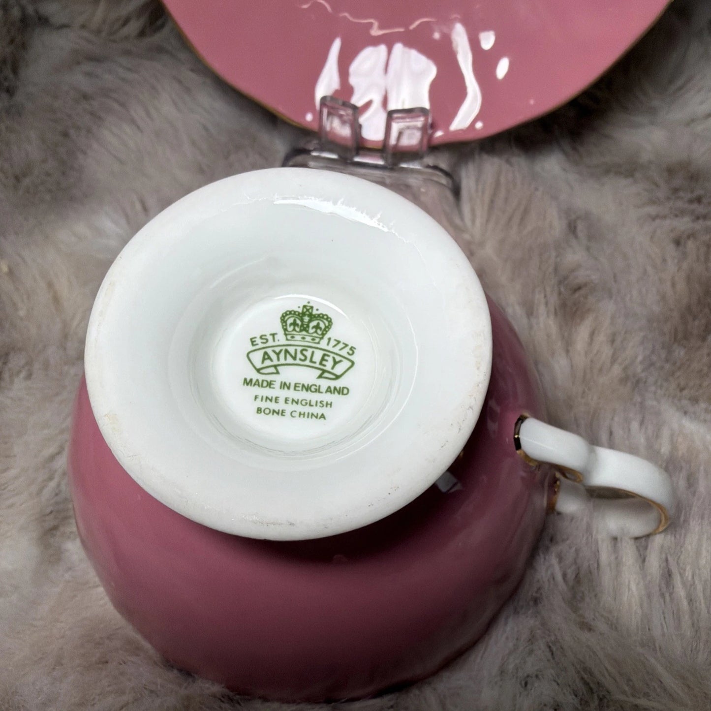 Aynsley Teacup And Saucer Set With Sticker