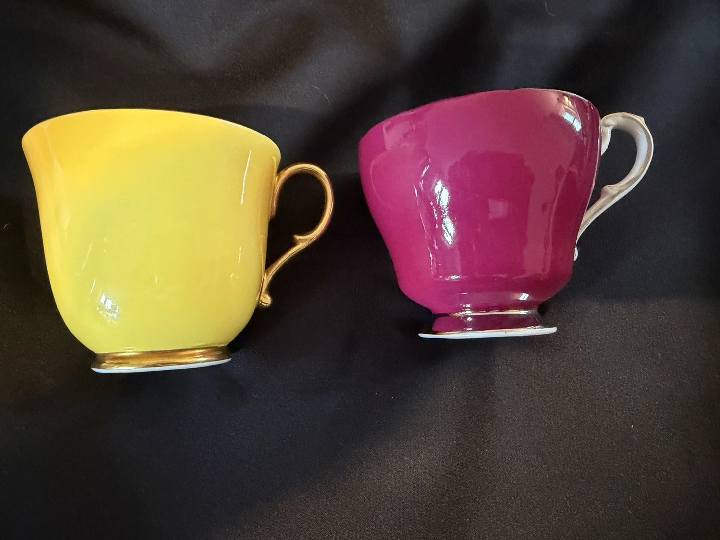 Vintage Paragon Fine Bone China Teacups Lot of 2 Yellow Pink Cups Only