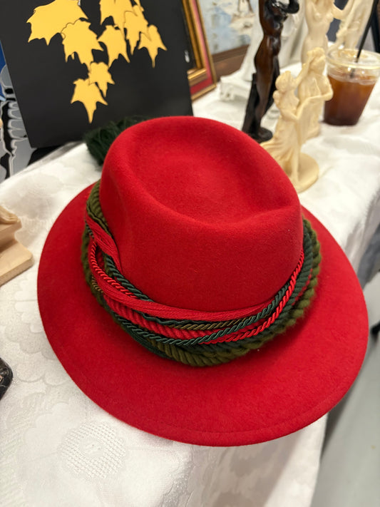 Vintage Müllbauer Wien Red Felt Trachten Hat