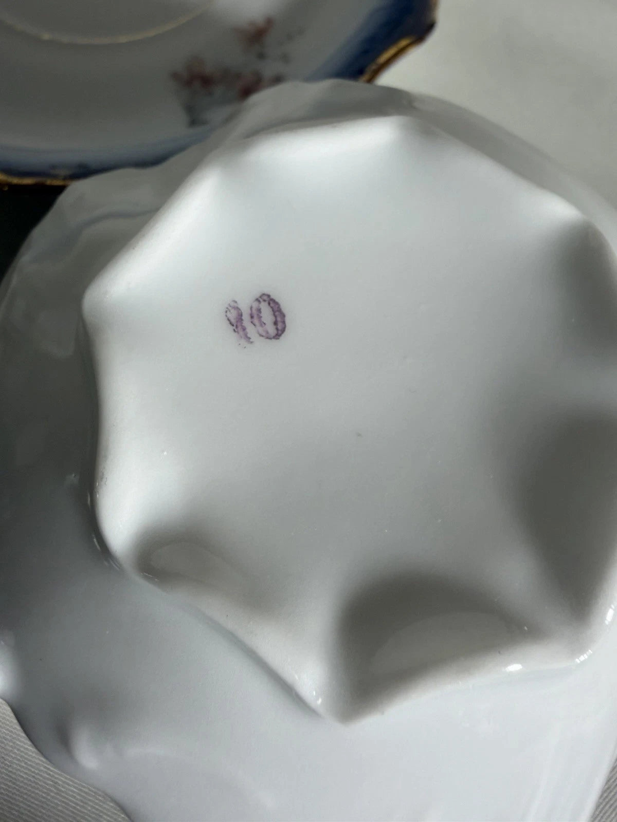 Antique French Limoges Porcelain Cup & Saucer c.1900 - Pings