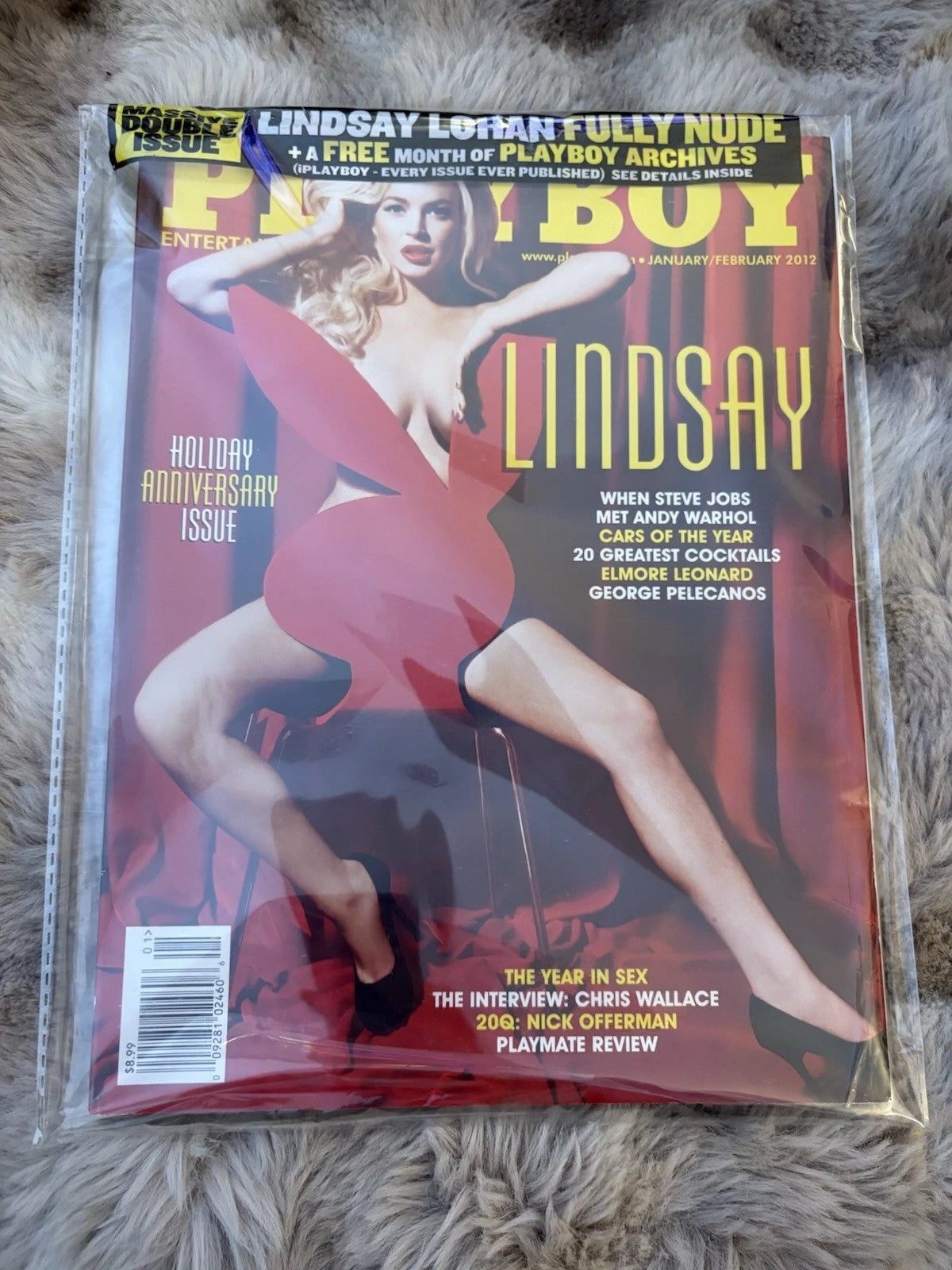Playboy Jan Feb 2012 Lindsay Lohan Holiday Anniversary Original Packaging